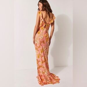 Free People Remind Me Maxi Slip - Coral Combo